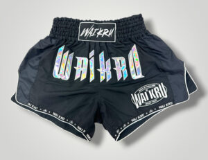 – Muay Thai Shorts – MicroFiber – Silver Hologram – MT-12