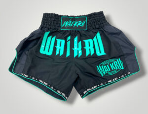 – Muay Thai Shorts – MicroFiber – Black Turquoise – MT-14