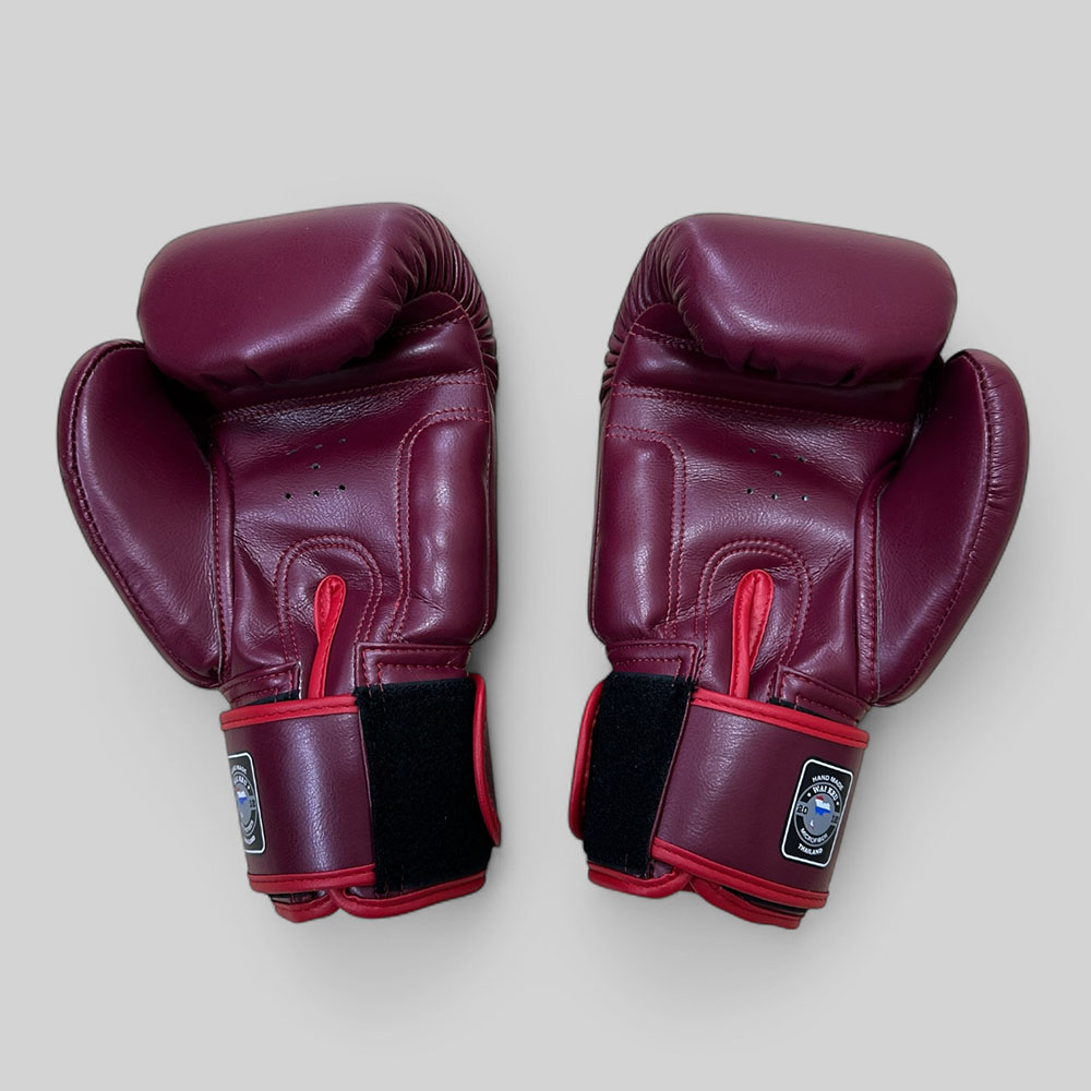 Wai Kru Muay Thai Gloves MicroFiber Maroon BGM-2 - Imagen 3