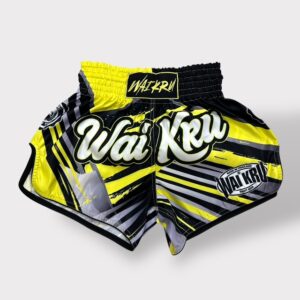 Muay Thai Shorts – MicroFiber – Black-Yellow – SUB-30