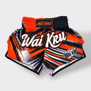 Muay Thai Shorts – MicroFiber – Black-Orange – SUB-34
