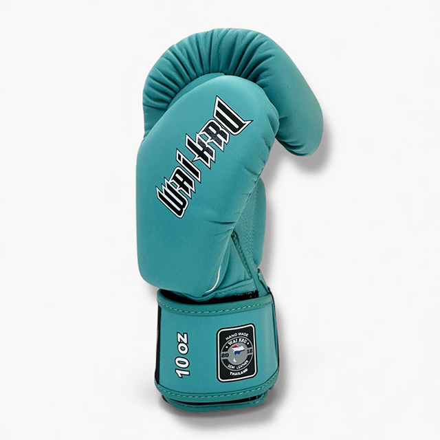 Wai Kru Muay Thai Gloves Semi Leather Turquoise BG - 11 - Imagen 6