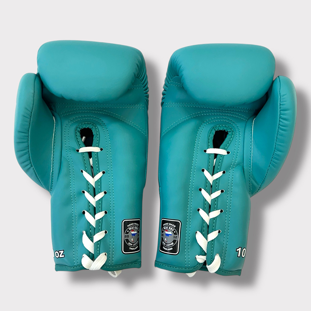 Wai Kru Muay Thai Lace Up Boxing Gloves BGLU-11 - Imagen 4