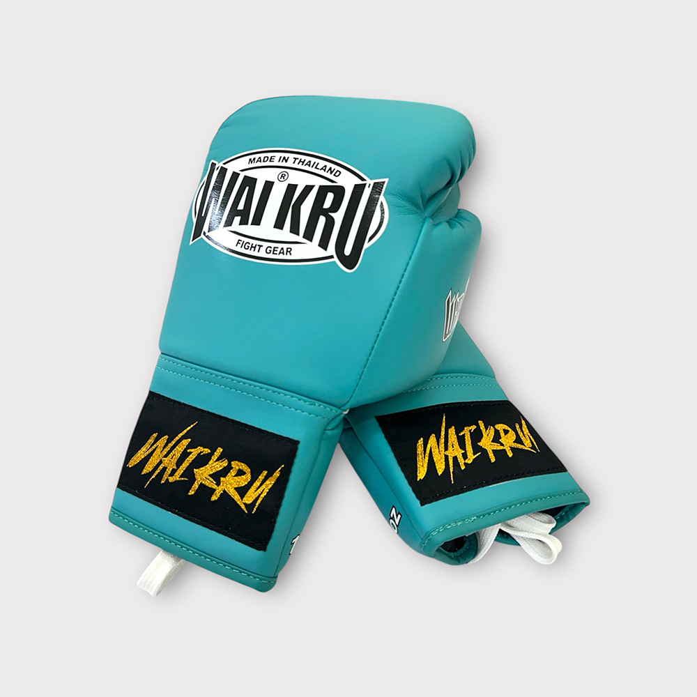 Wai Kru Muay Thai Lace Up Boxing Gloves BGLU-11 - Imagen 5
