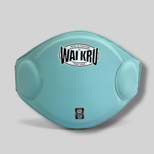 Wai Kru Muay Thai Belly Pad Semi Leather Blue Light BLP-2