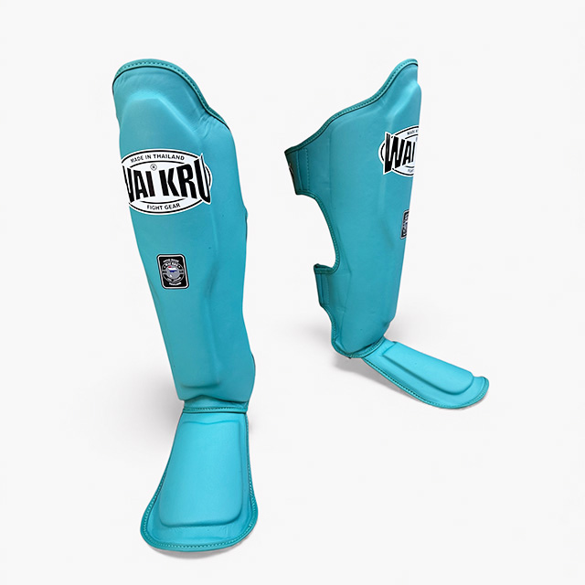 Muay Thai Shinguard Pro Semi Leather - Turquoise- SG - 11 - Imagen 2