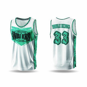 – Wai Kru Performance Tank Top – White / Turquoise