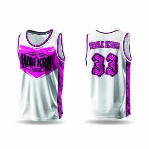 – Wai Kru Performance Tank Top – White / Pink