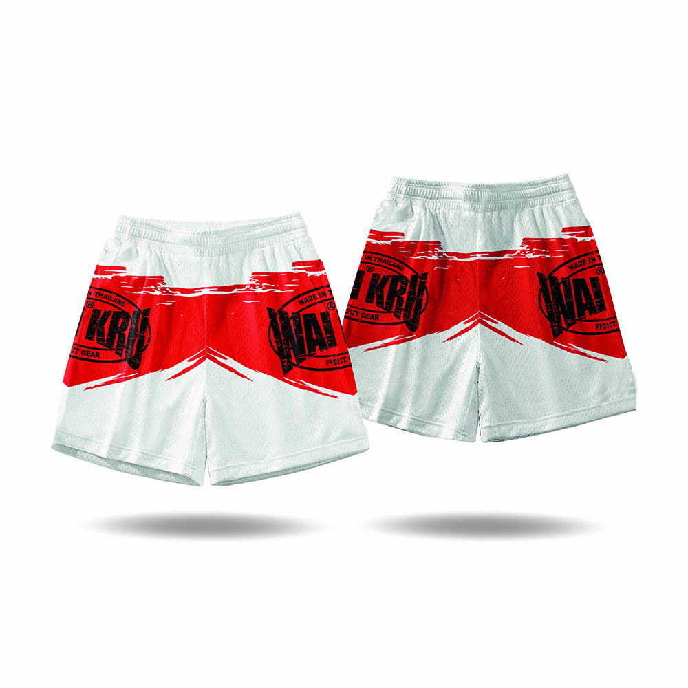 - Wai Kru Performance Shorts – White / Red