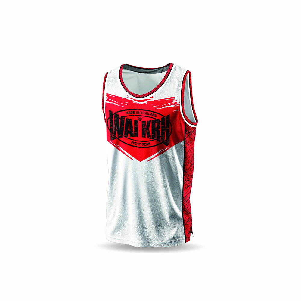 - Wai Kru Performance Tank Top – White / Red - Imagen 4