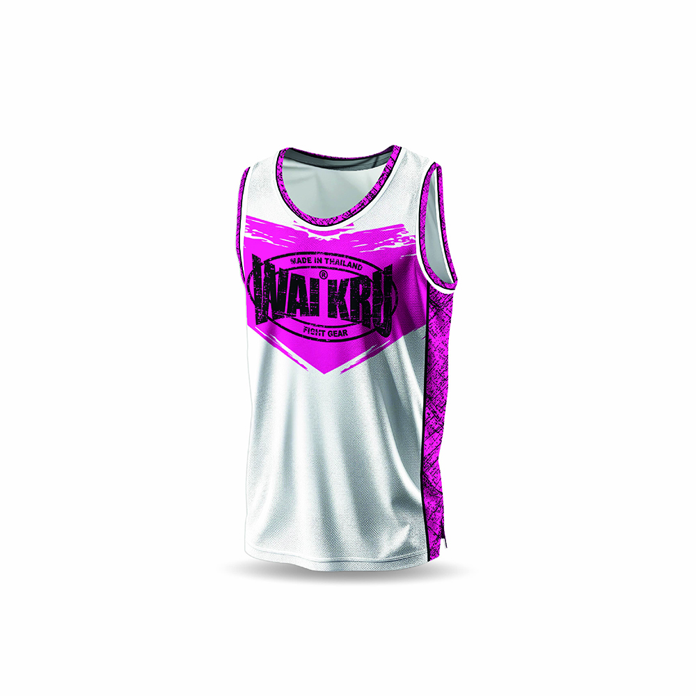 - Wai Kru Performance Tank Top – White / Pink - Imagen 3