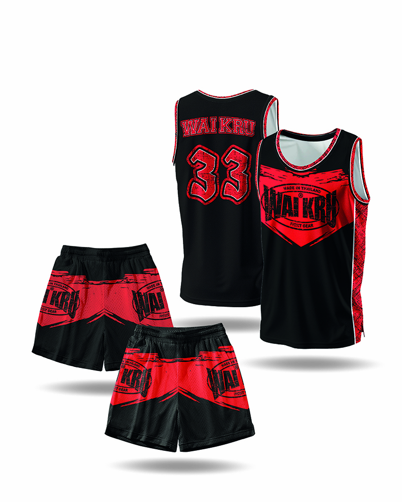 - Wai Kru Performance Shorts – Black / Red - Imagen 2
