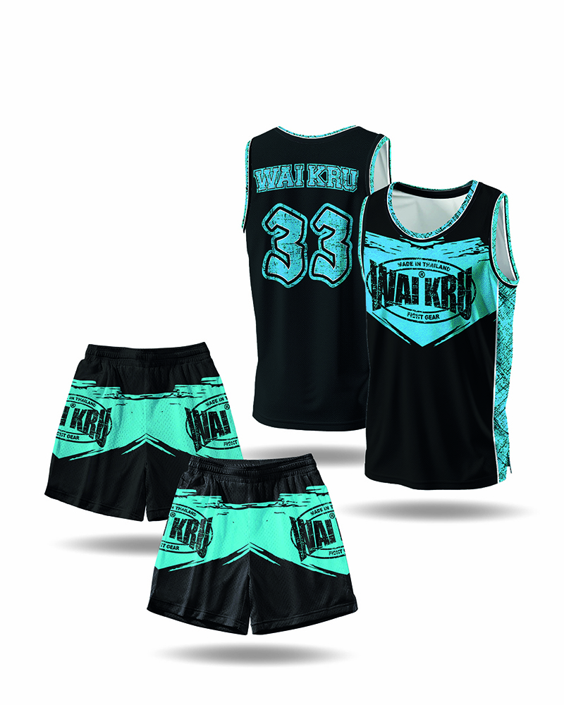 - Wai Kru Performance Tank Top – Black / Light Blue - Imagen 2