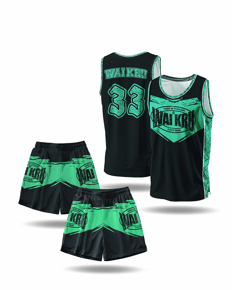 - Wai Kru Performance Shorts – Black / Turquoise - Imagen 2