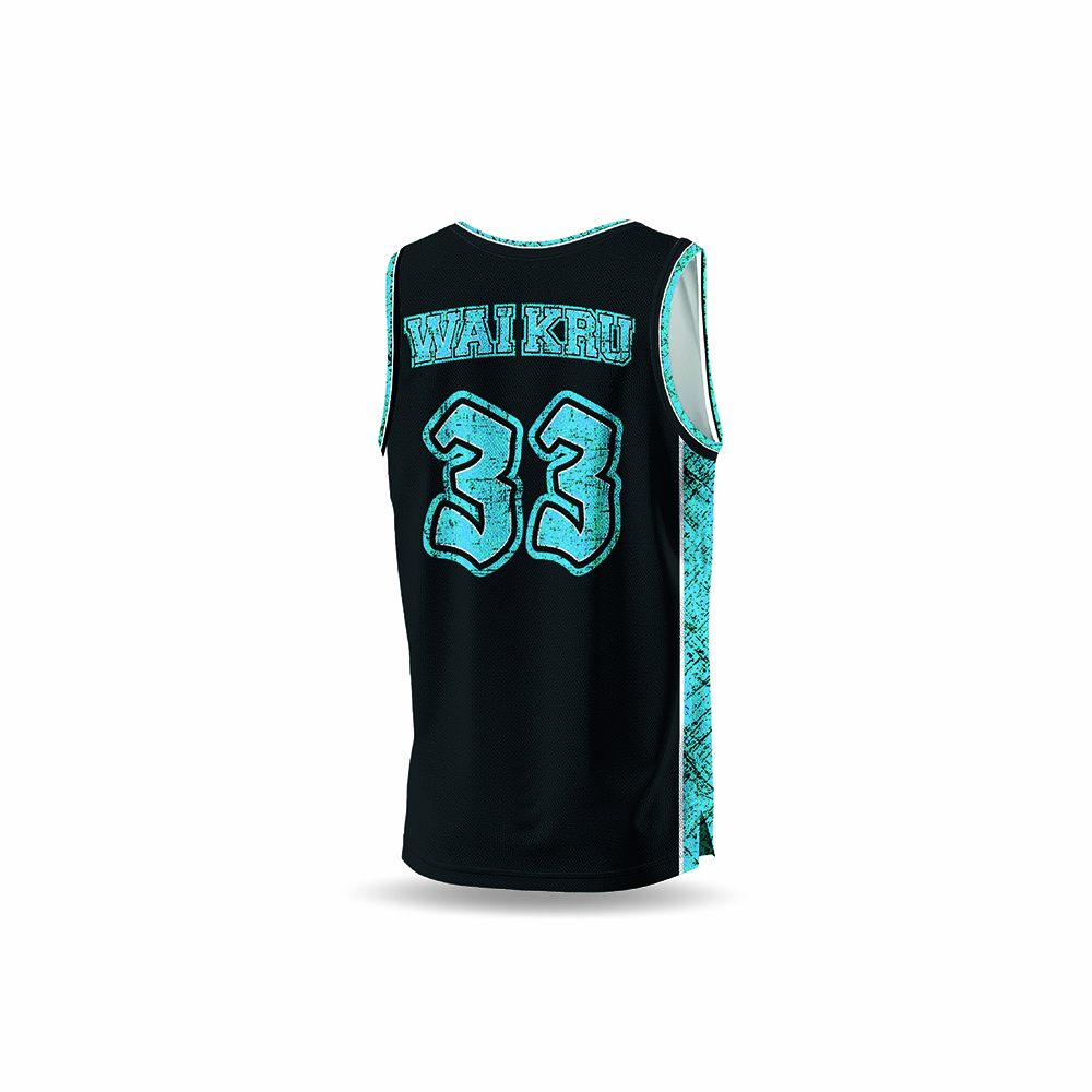 - Wai Kru Performance Tank Top – Black / Light Blue - Imagen 3