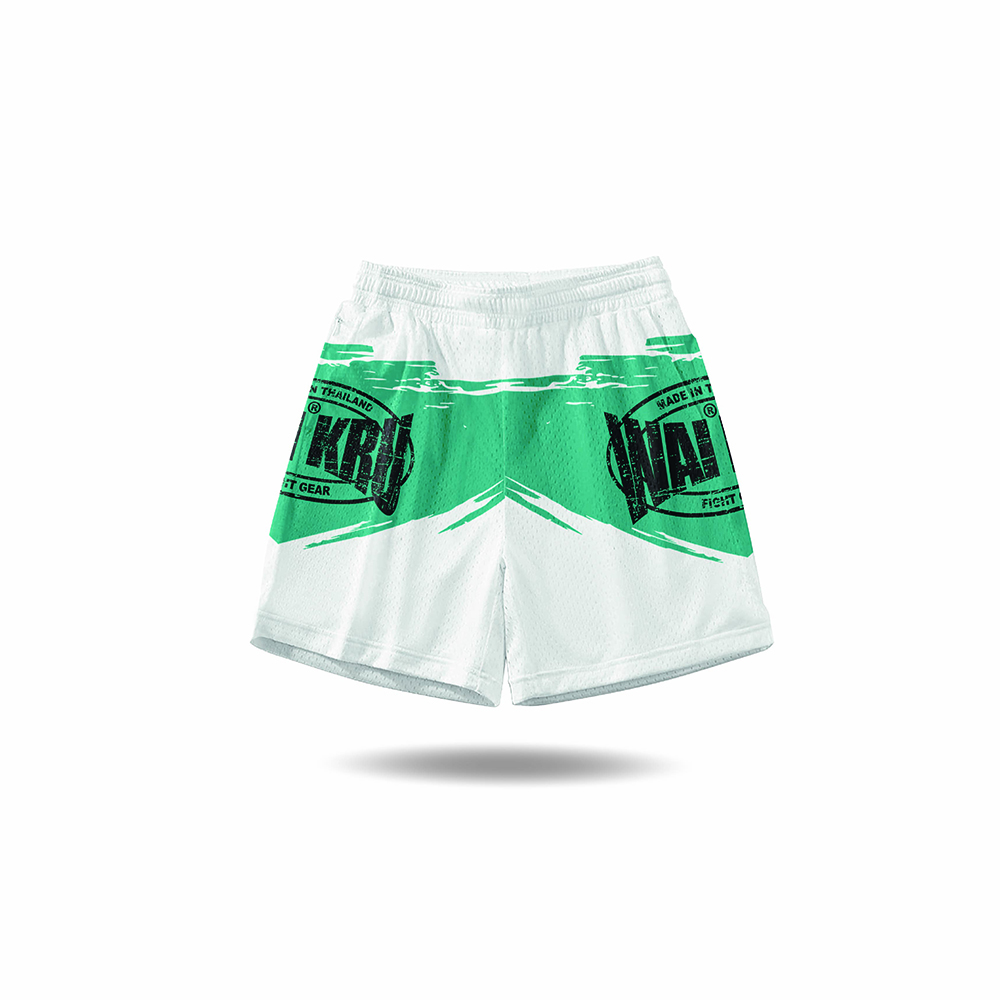 - Wai Kru Performance Shorts – White / turquoise - Imagen 4