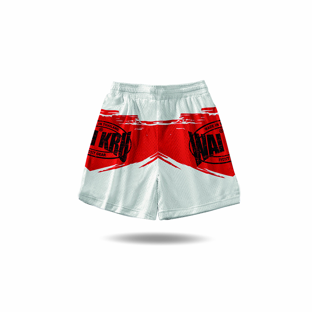 - Wai Kru Performance Shorts – White / Red - Imagen 3