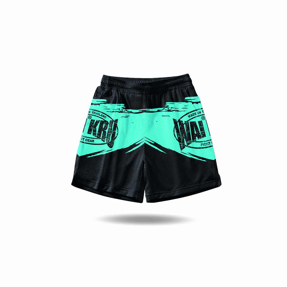 - Wai Kru Performance Shorts – Black / Light Blue - Imagen 4